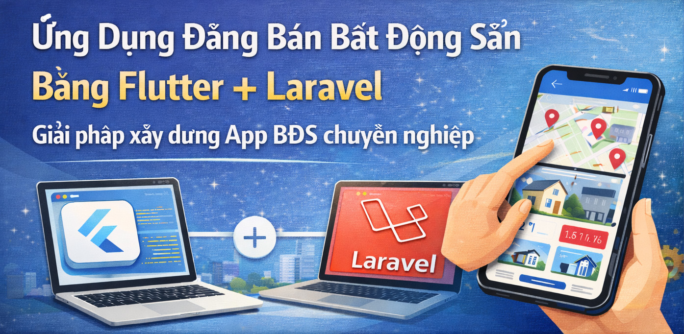 Ứng dụng đăng bán bất động sản bằng Flutter + Laravel – Giải pháp xây dựng App BĐS chuyên nghiệp